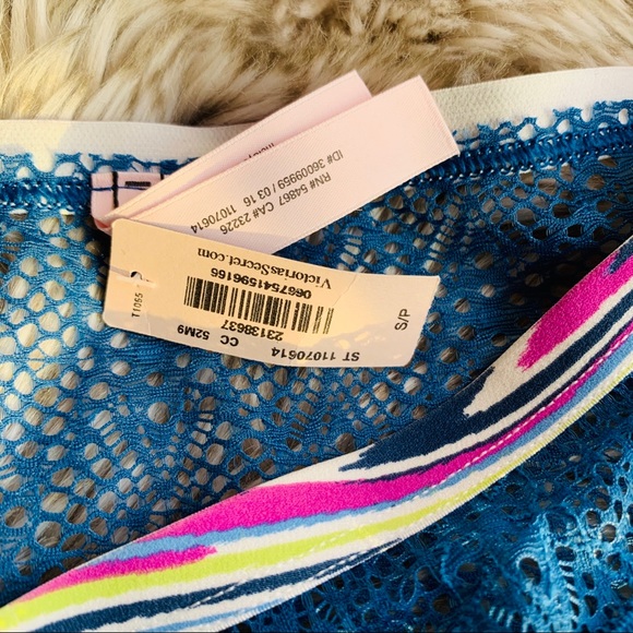 VS Crochet Pointelle Lace Cheeky Blue Panties NWT - Picture 5 of 12